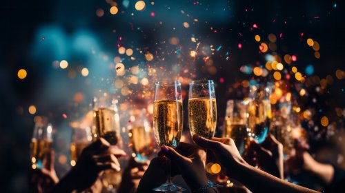 Paläste im Silvesterleuchten